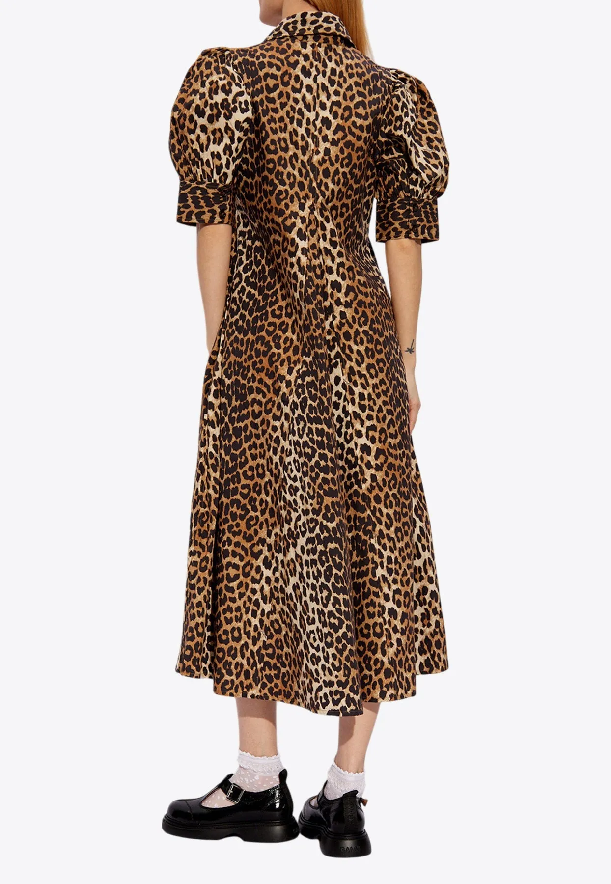 Leopard-Printed Midi Dress