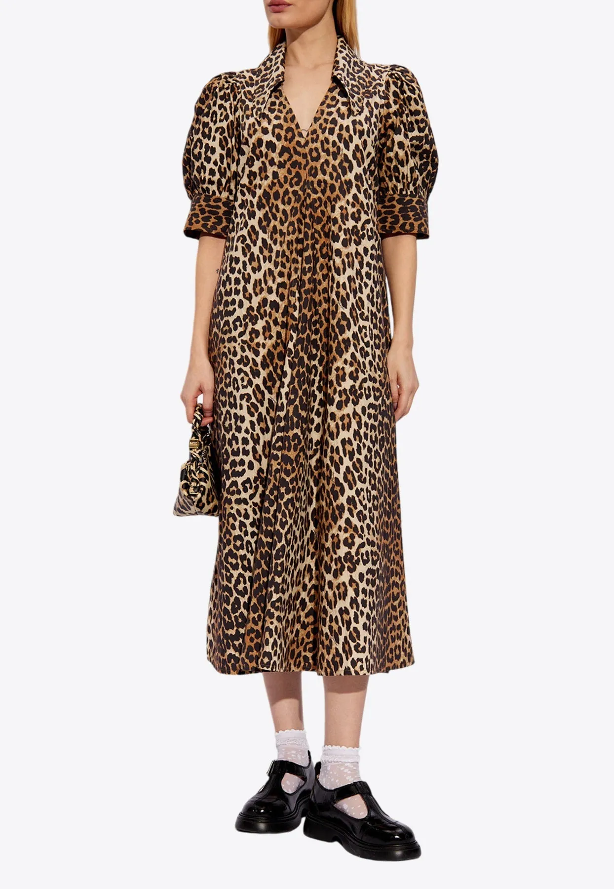 Leopard-Printed Midi Dress