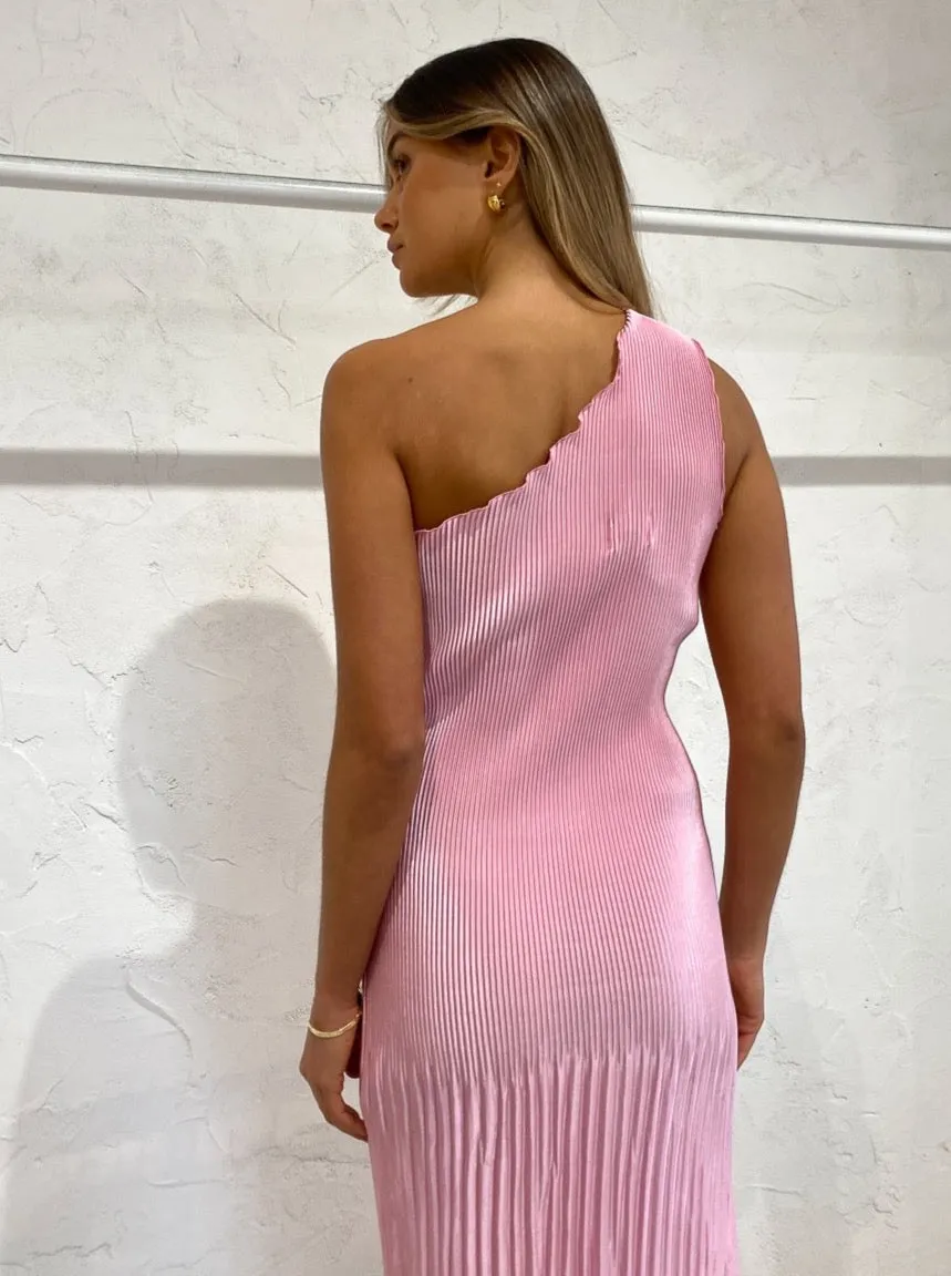 Lidee Soiree One Shoulder Dress in Pink