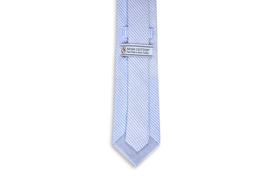 Light Blue Seersucker Stripe Necktie