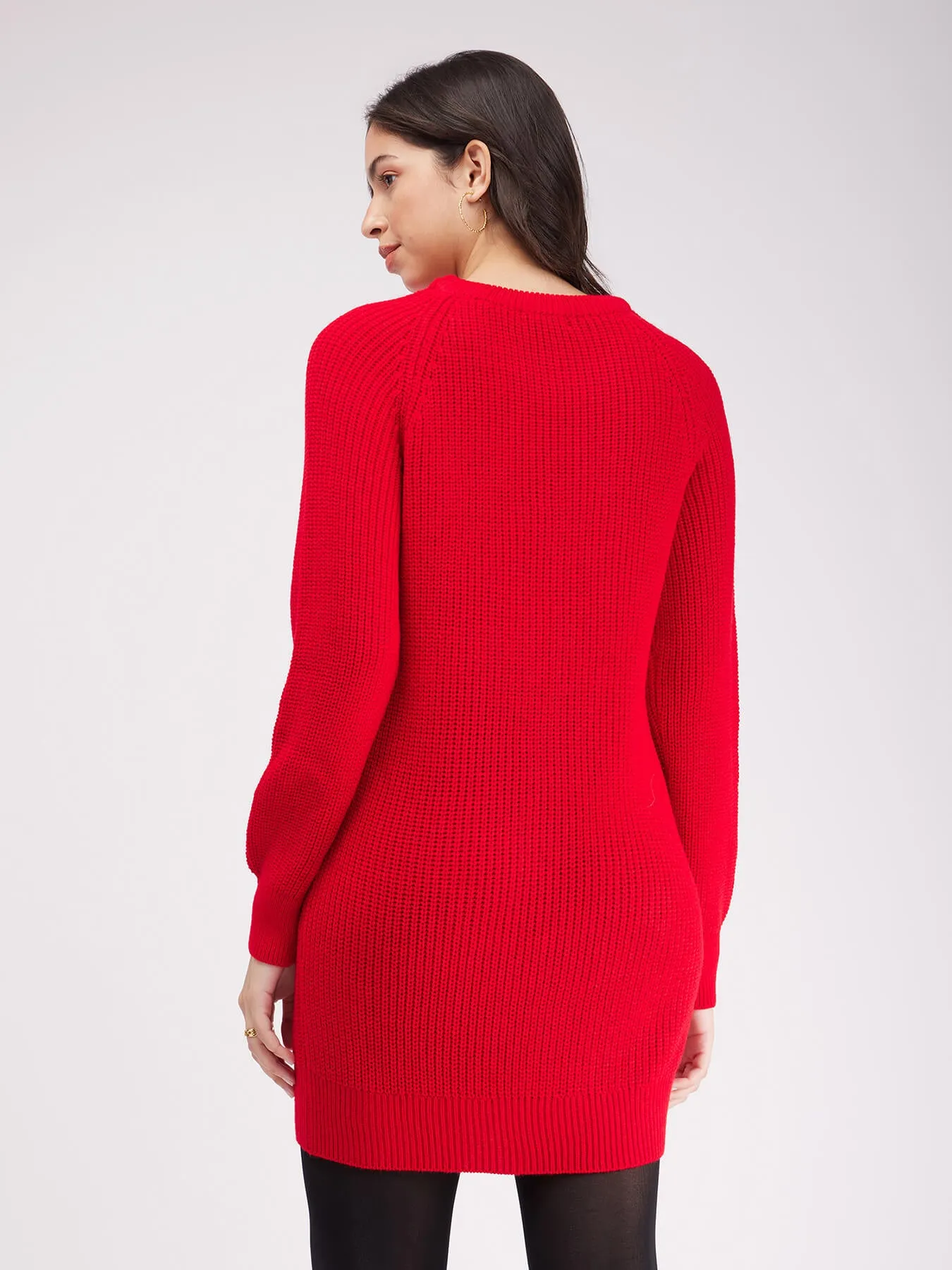 LivSoft Pearl Knit Tunic Sweater - Red