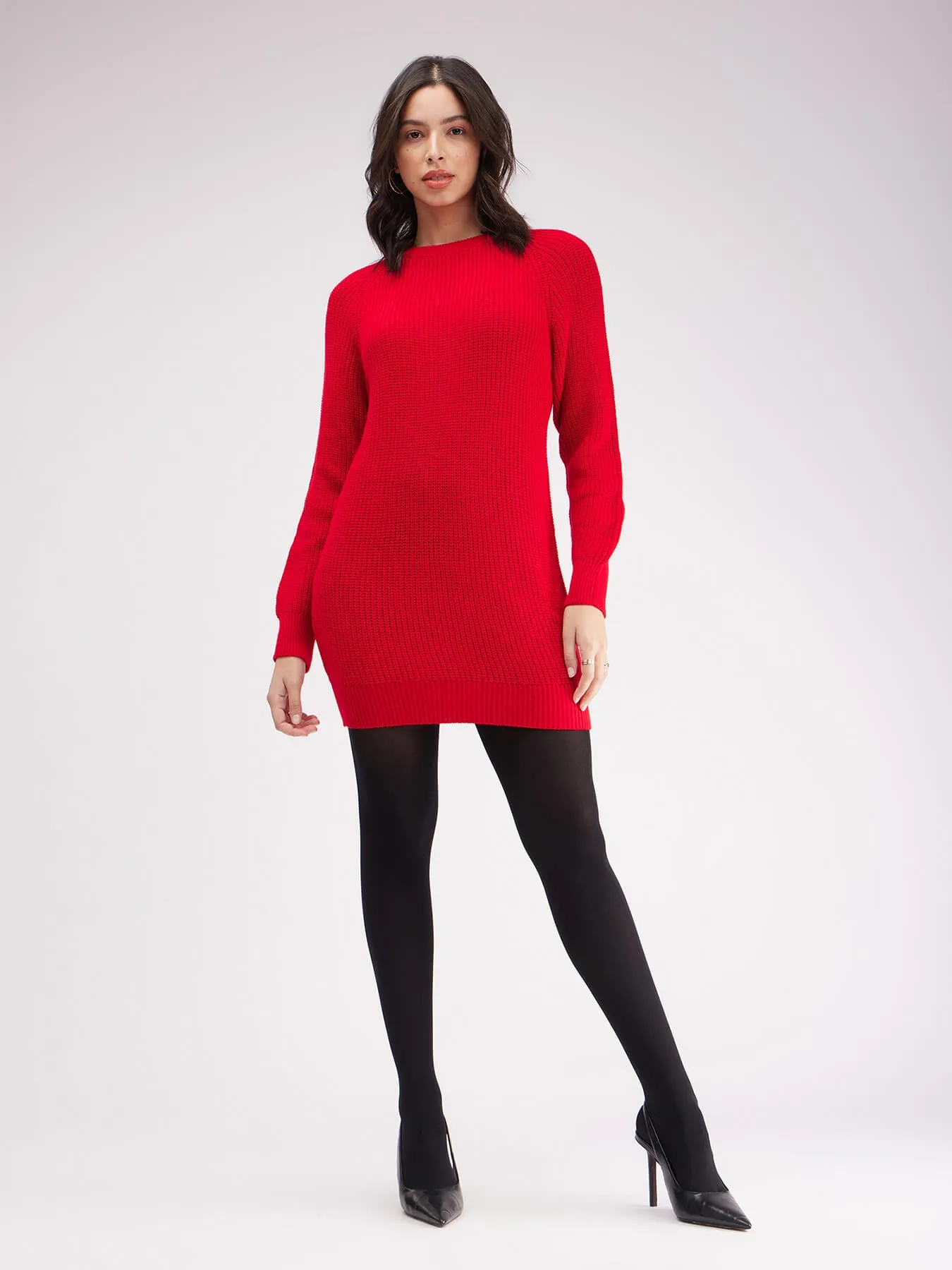 LivSoft Pearl Knit Tunic Sweater - Red