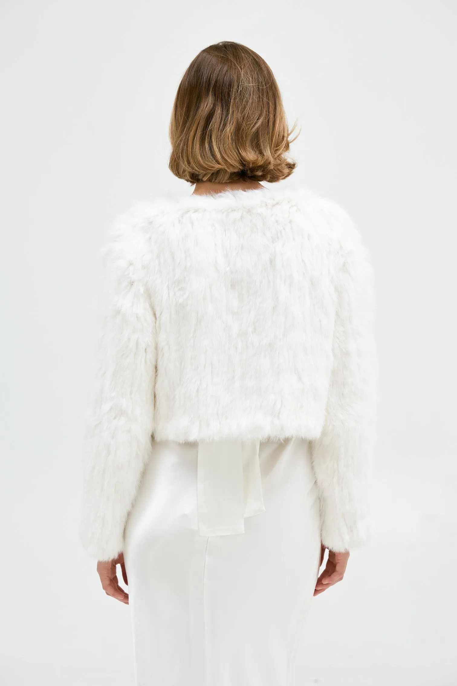 Lola Crop Jacket - White