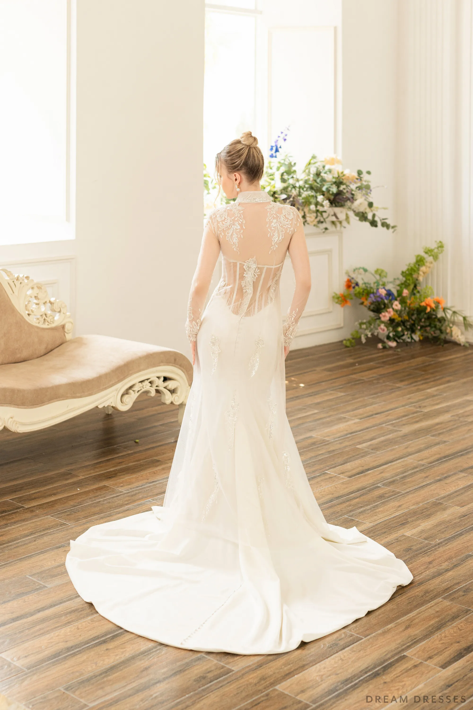 Long Sleeves Bridal Cape with Couture Lace (#SOPHIE)