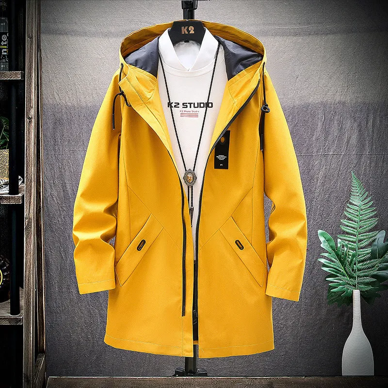 Loose Hooded Casual Trench Coat