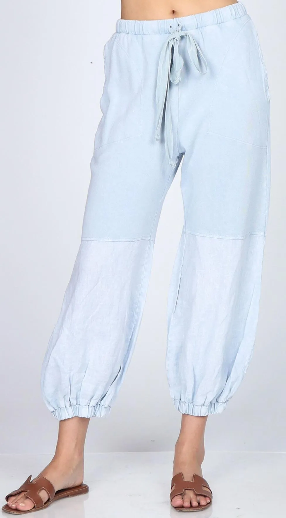 Luxury Linen Mineral Washed Joggers Made in USA