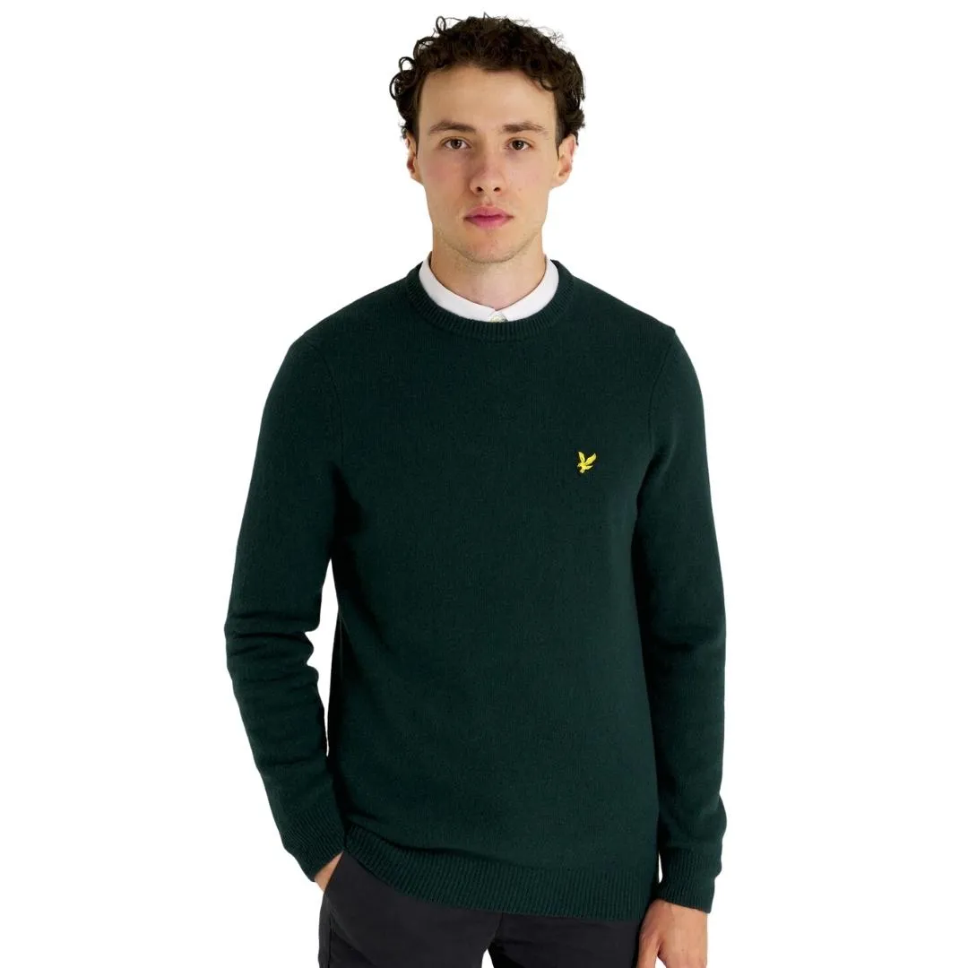 Lyle & Scott Crew Neck Lambswool Dark Green Blend Jumper