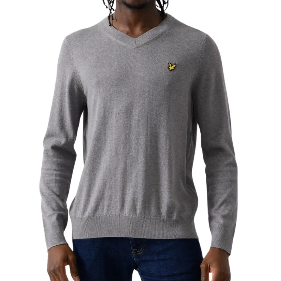 Lyle & Scott V-Neck Mid Grey Pull Over Jumper