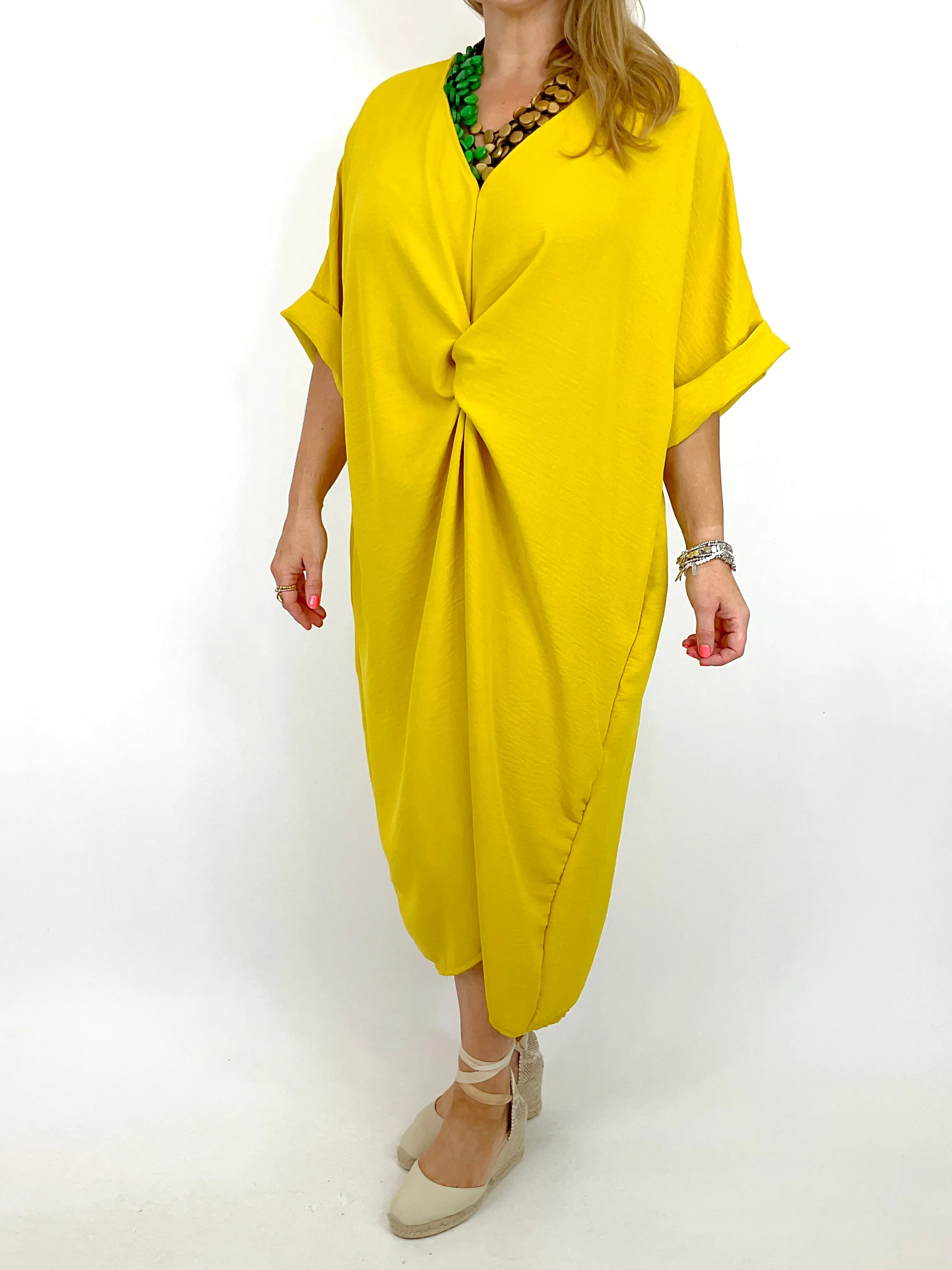 Made in Italy Lagenlook Harris Knot Tunic in Yellow. 55988