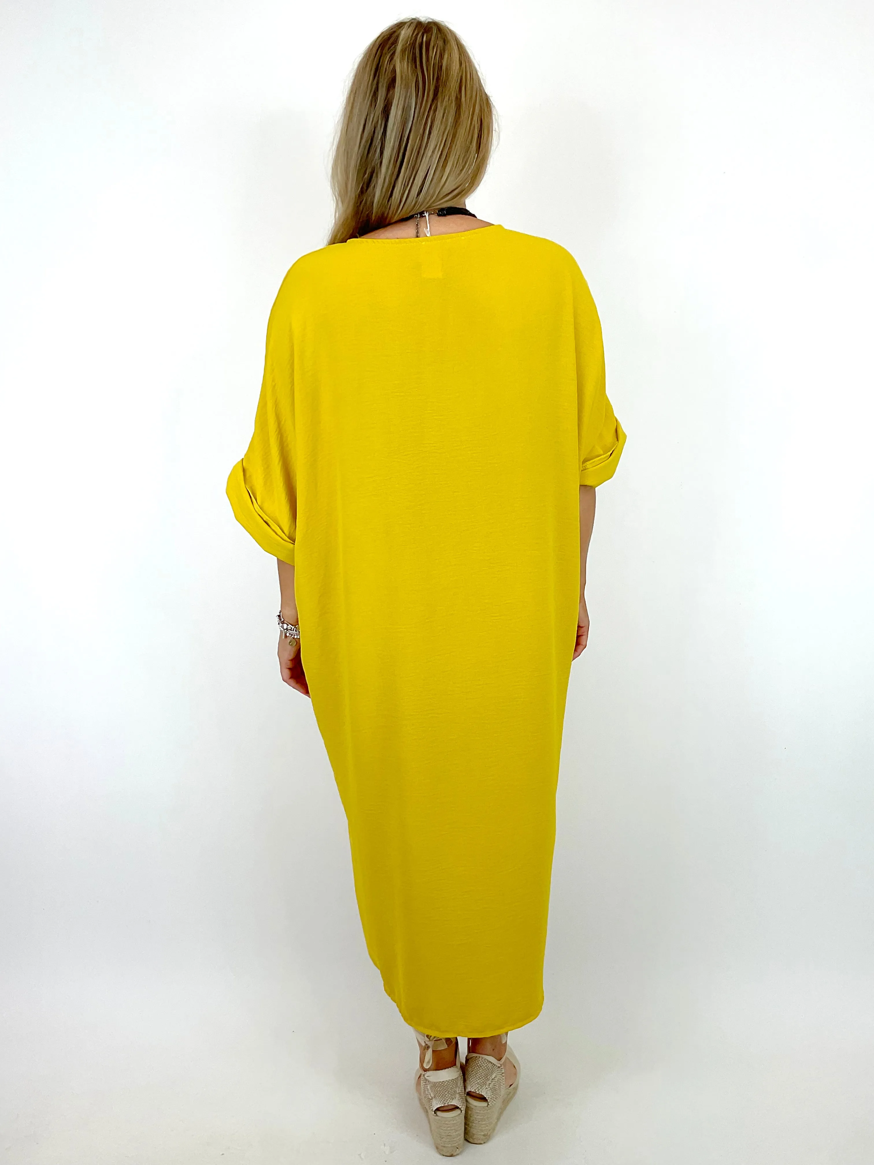 Made in Italy Lagenlook Harris Knot Tunic in Yellow. 55988