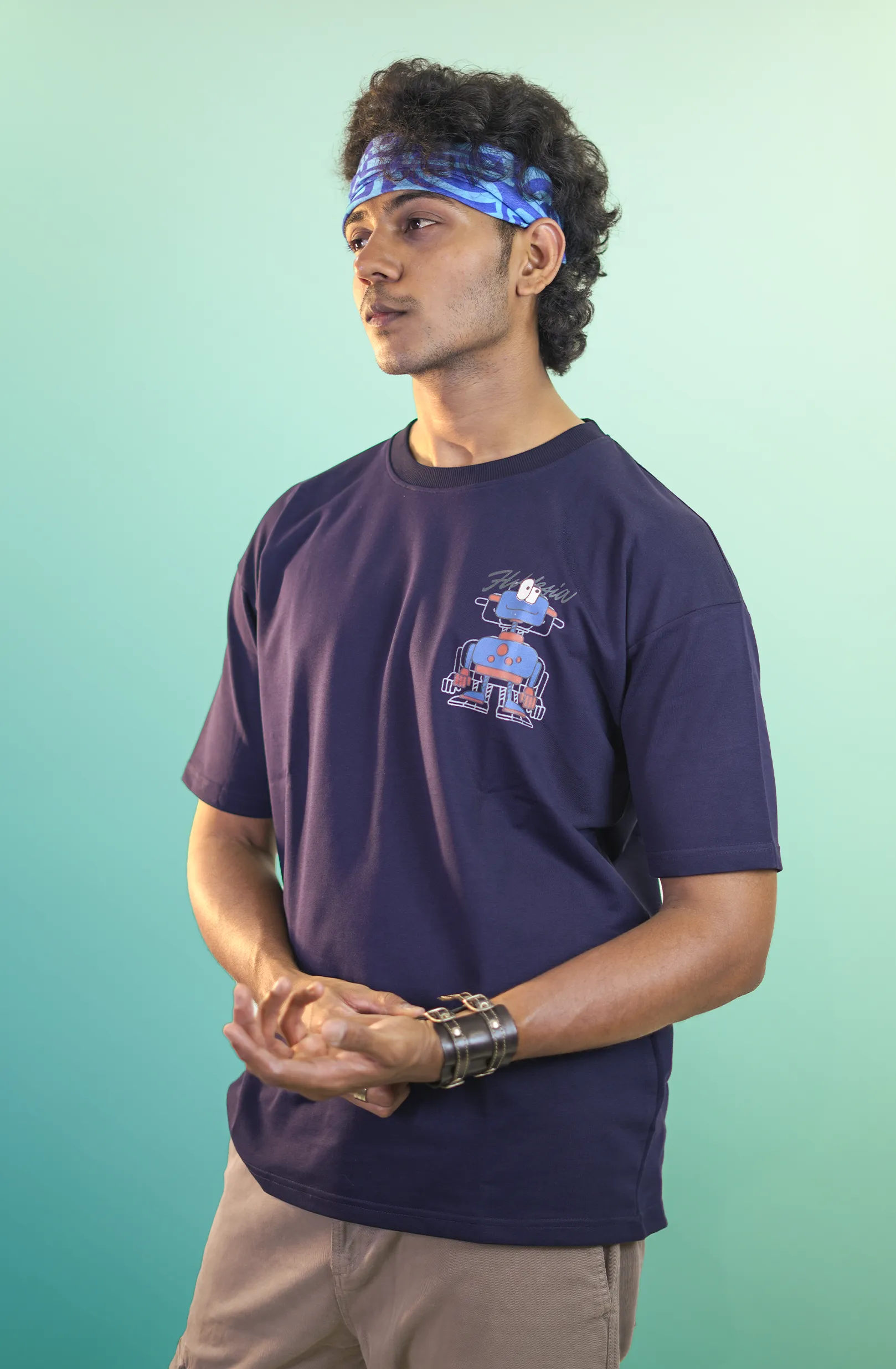 Mecha Drop Tee - Navy Blue