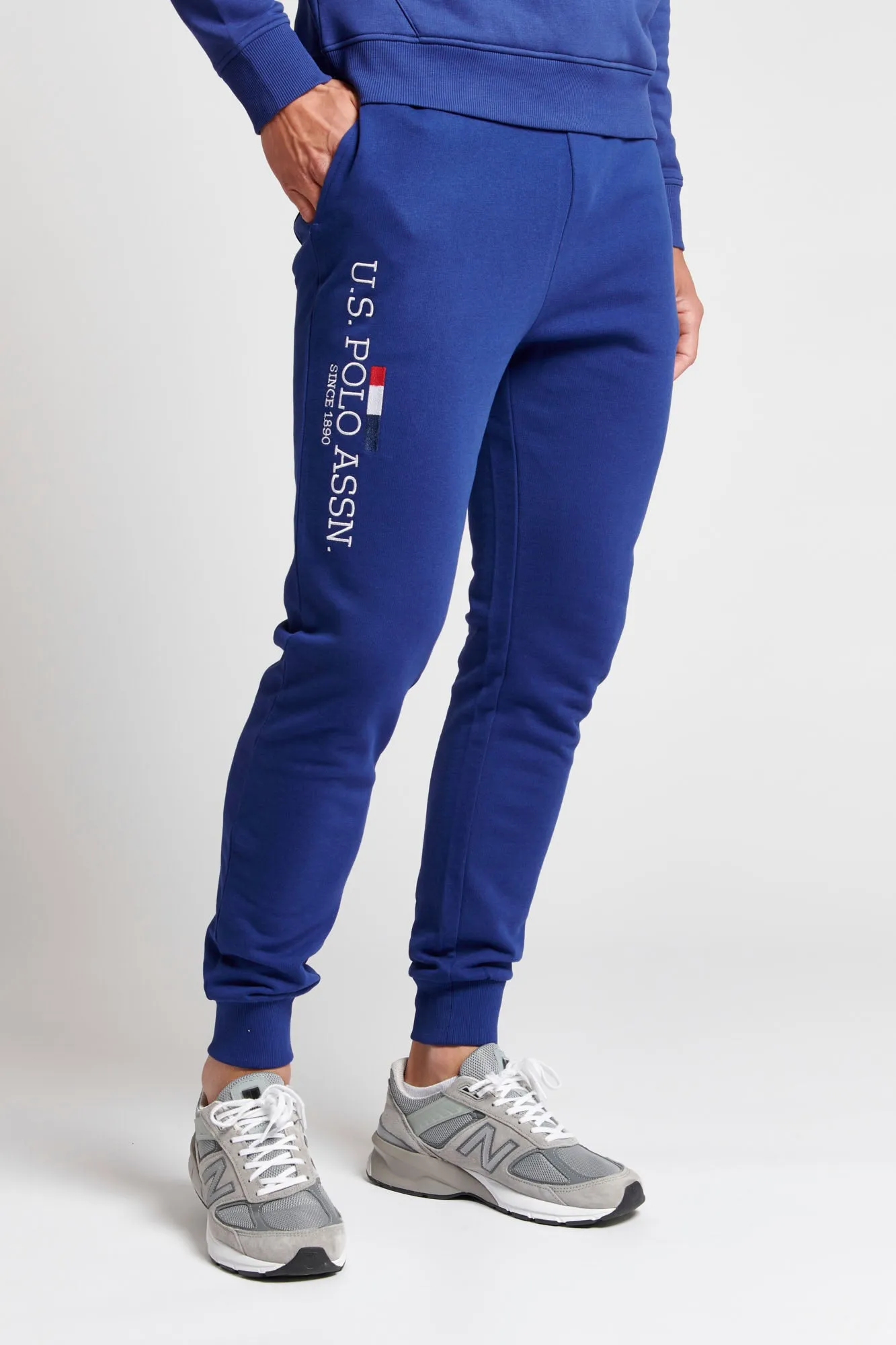 Mens Stacked Joggers in Blue Print