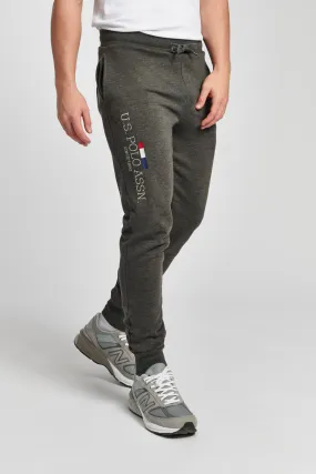 Mens Stacked Joggers in Charcoal Grey Marl