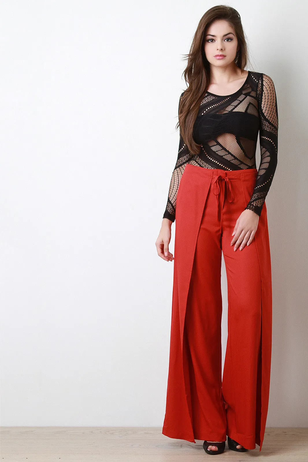 Mid Flap Palazzo Pants