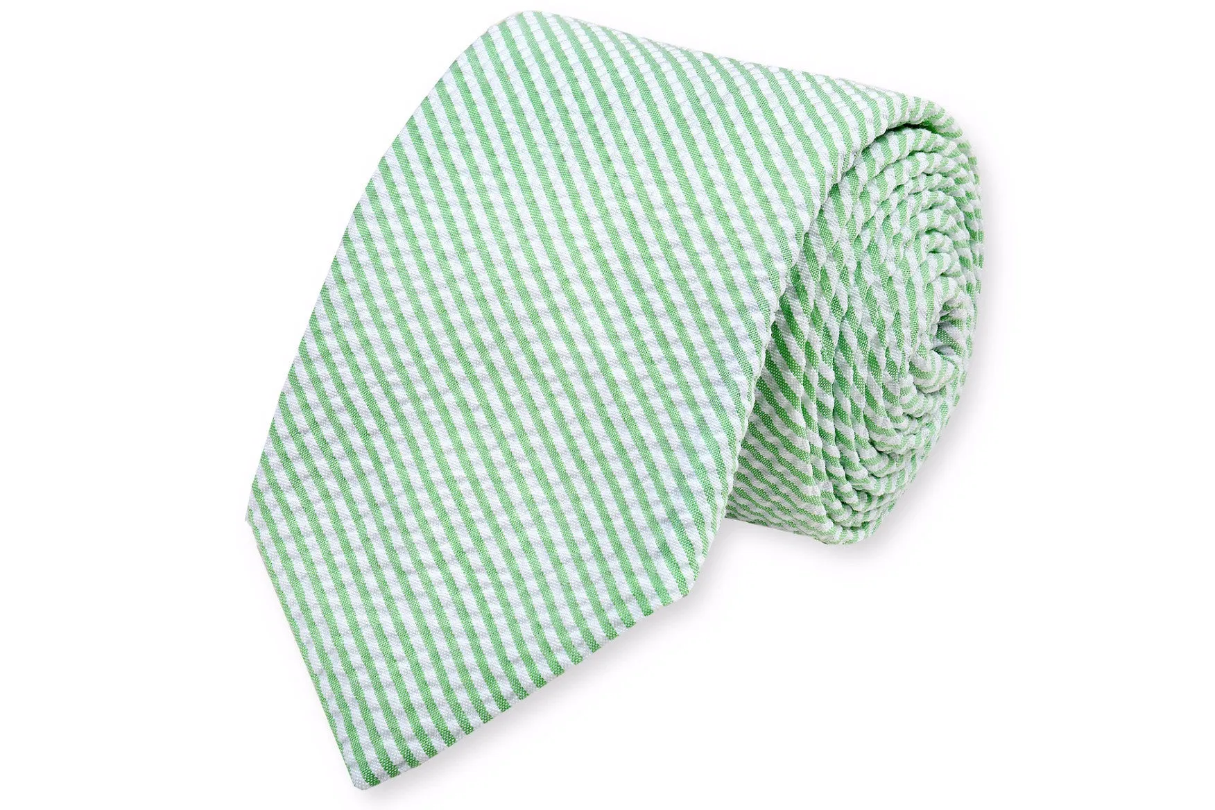 Mint Green Seersucker Stripe Necktie