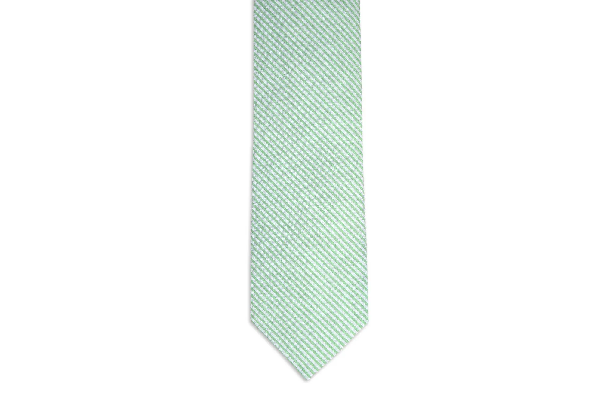 Mint Green Seersucker Stripe Necktie