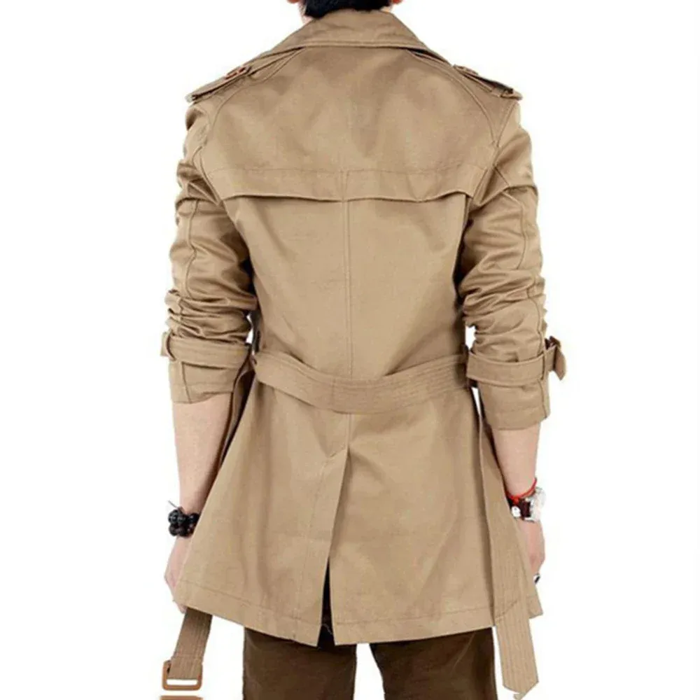 Modern men's coat - Stylish trench coat with double-breasted design