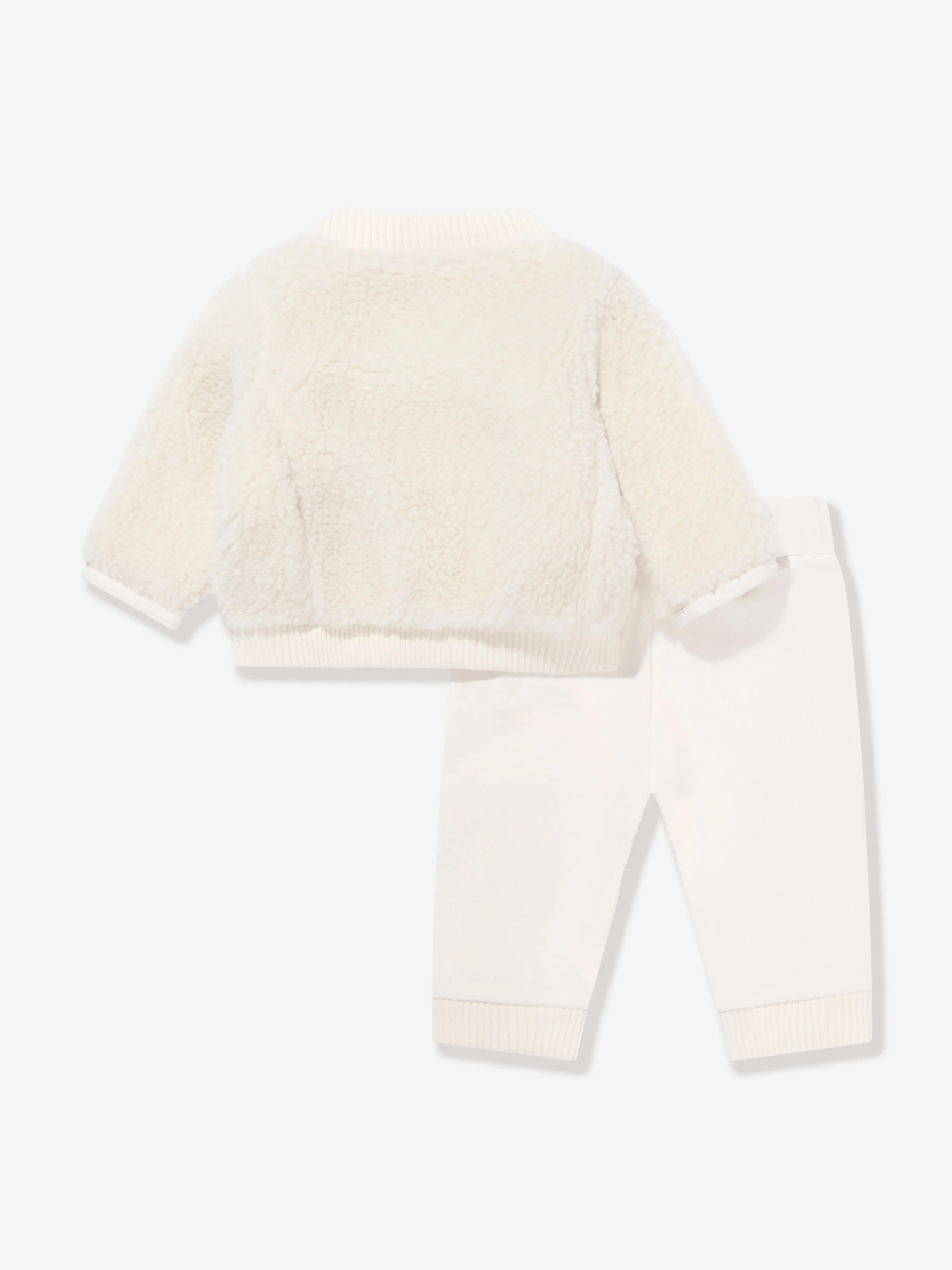 Moncler Enfant Baby Teddy Fleece Tracksuit in Ivory