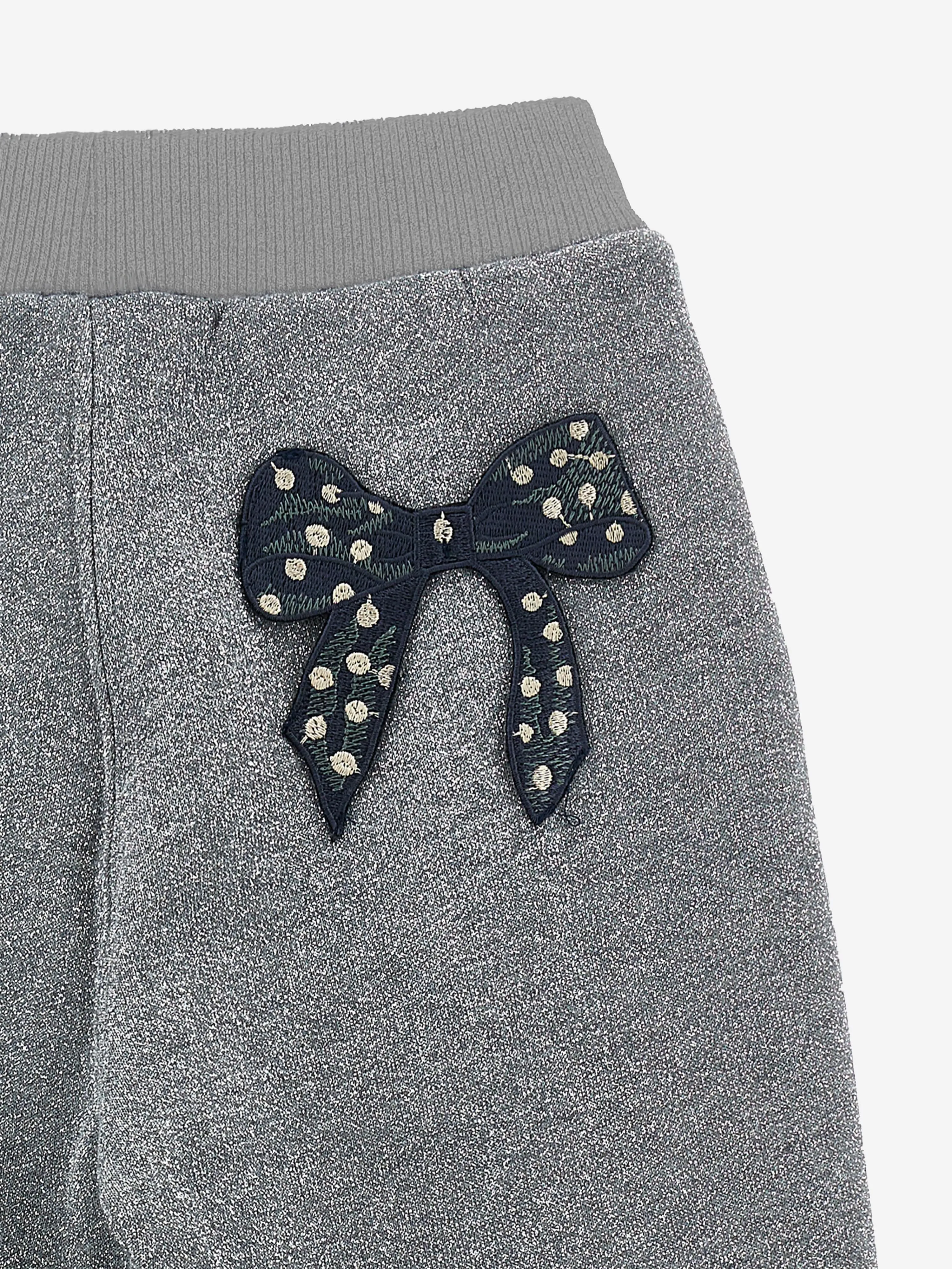 Monnalisa Girls Bow Joggers in Grey