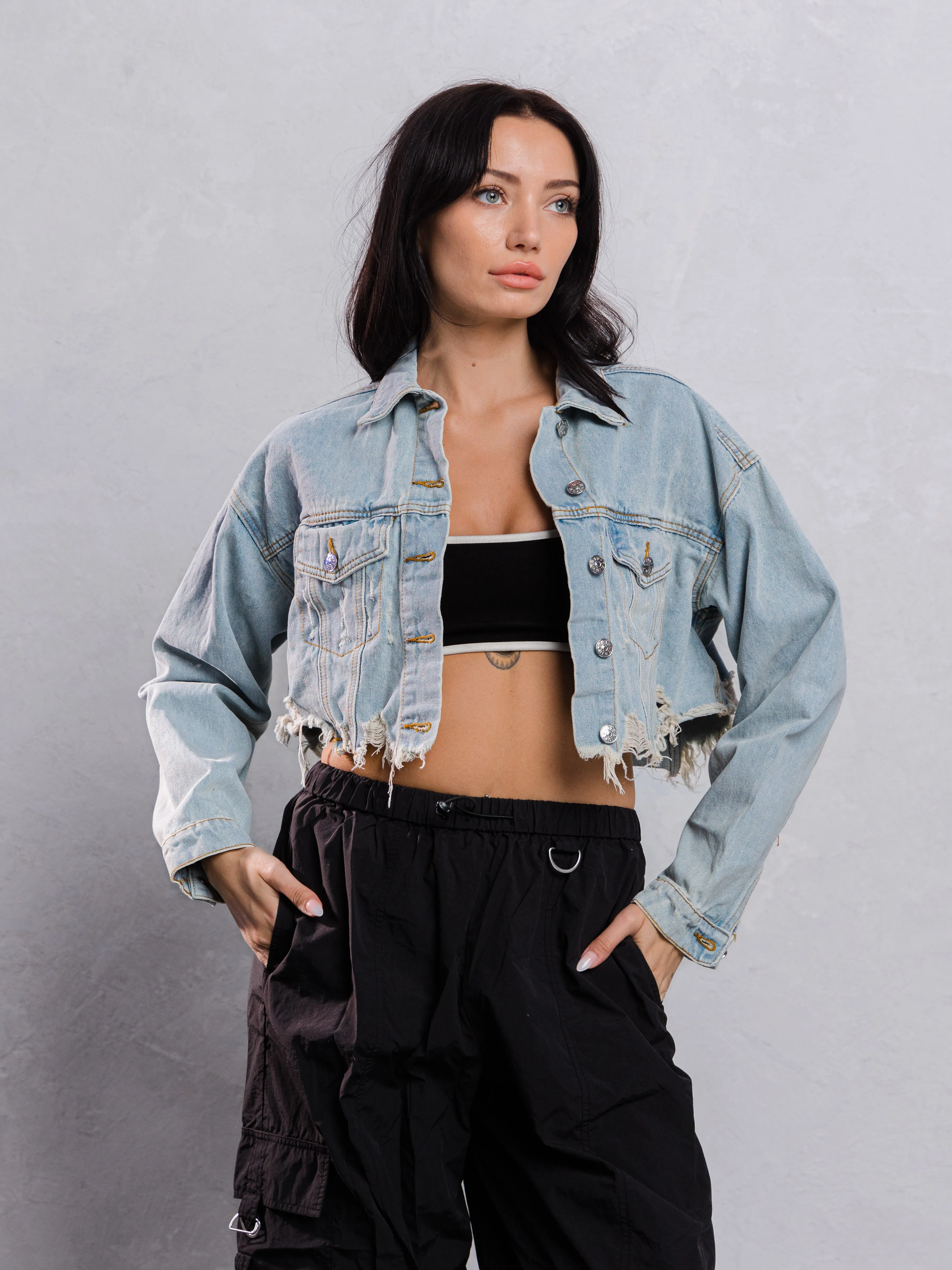 MY OWN MUSE Crop Denim Jacket