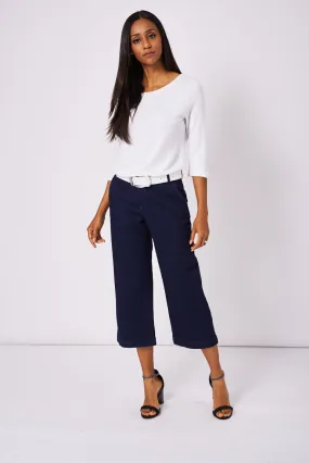 Navy Denim Culotte Jeans Ex-Branded Available In Plus Sizes