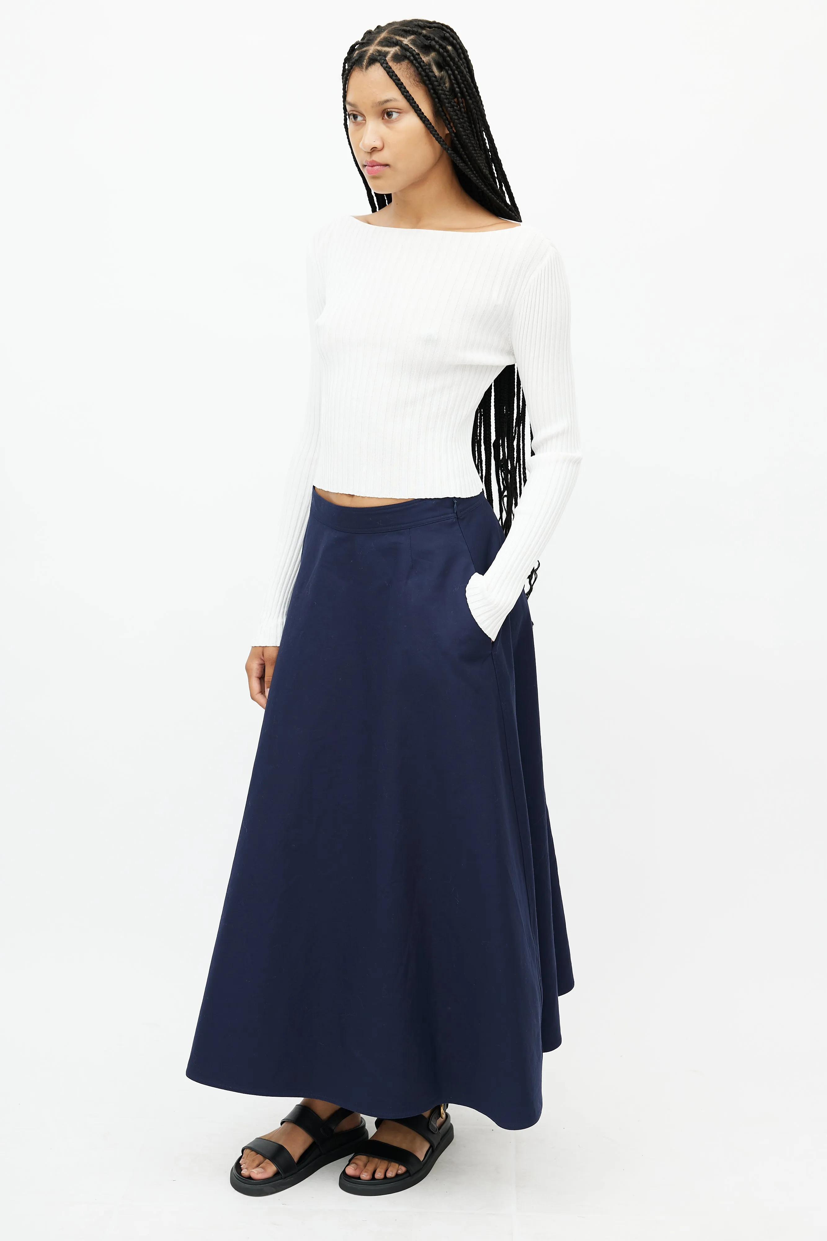 Navy Maxi Skirt