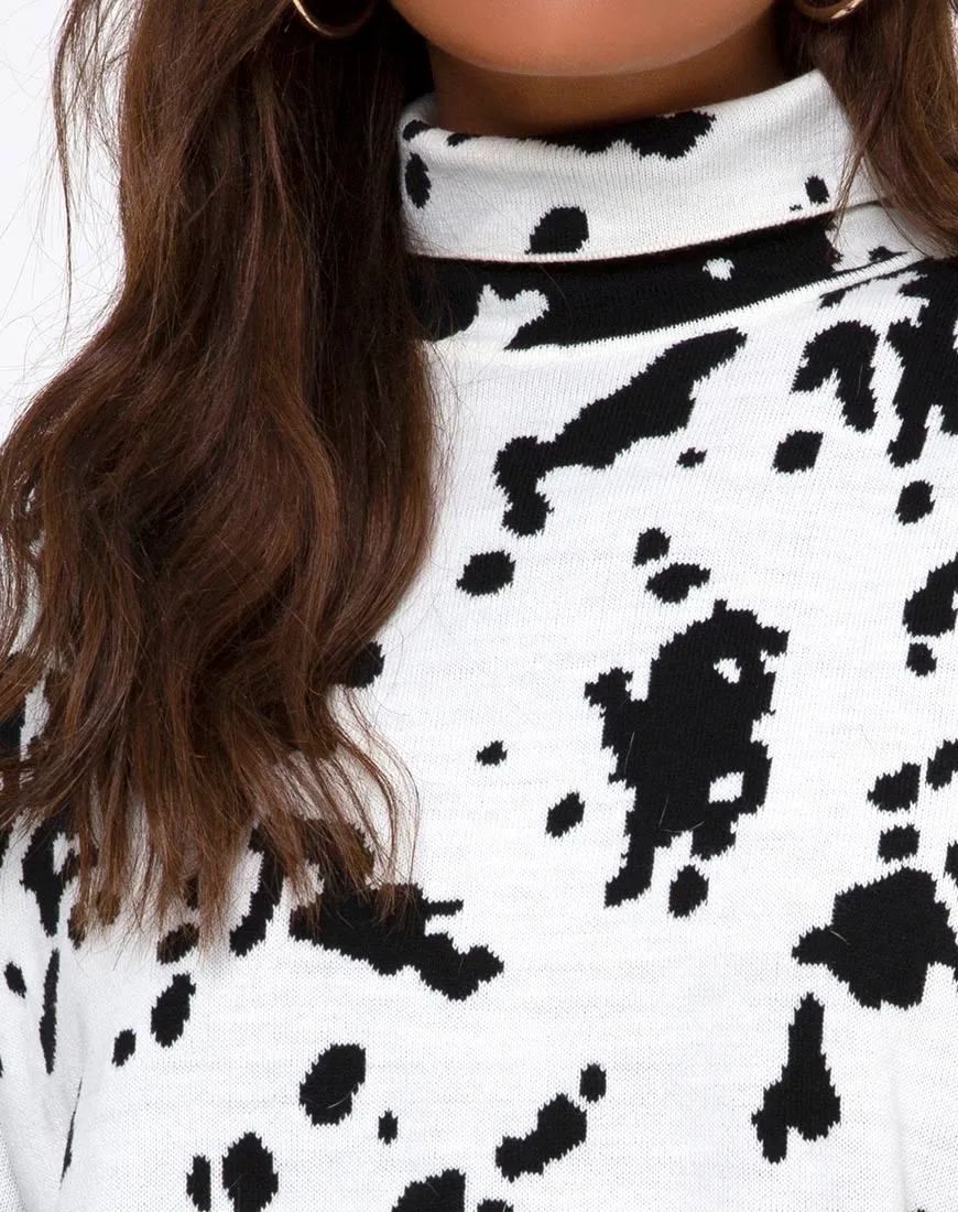 Neve Jumper Dress in Dalmatian