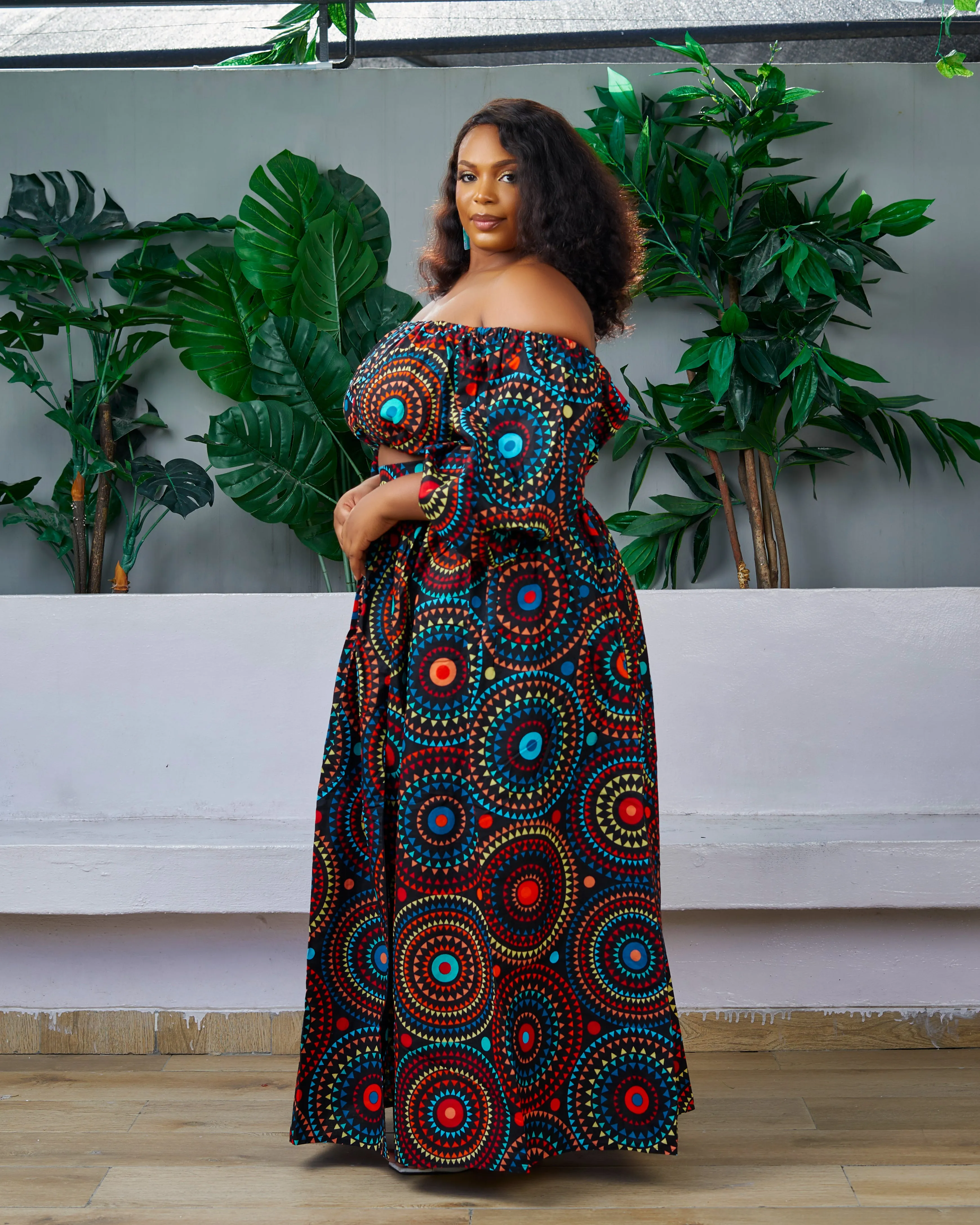 New In African Print Ankara Maxi Gathered Skirt - Adanna