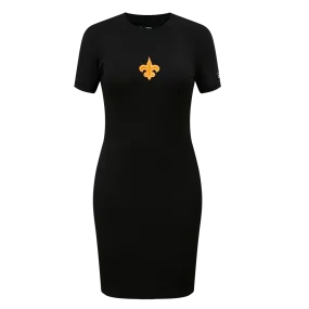 NEW ORLEANS SAINTS WASHED NEON BODYCON DRESS (BLACK)