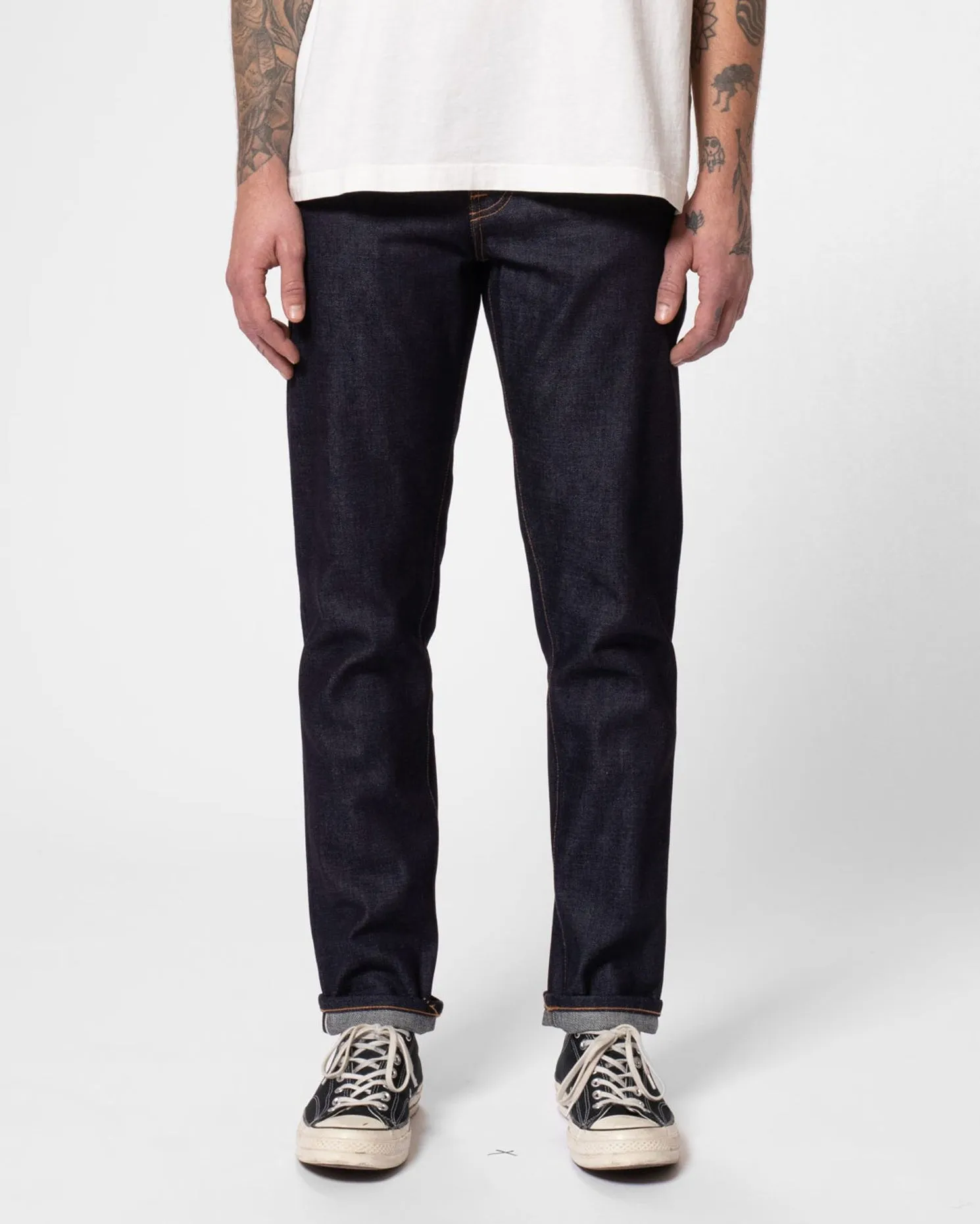 Nudie Steady Eddie II Regular Tapered Mens Jeans - Dry Ace Selvage