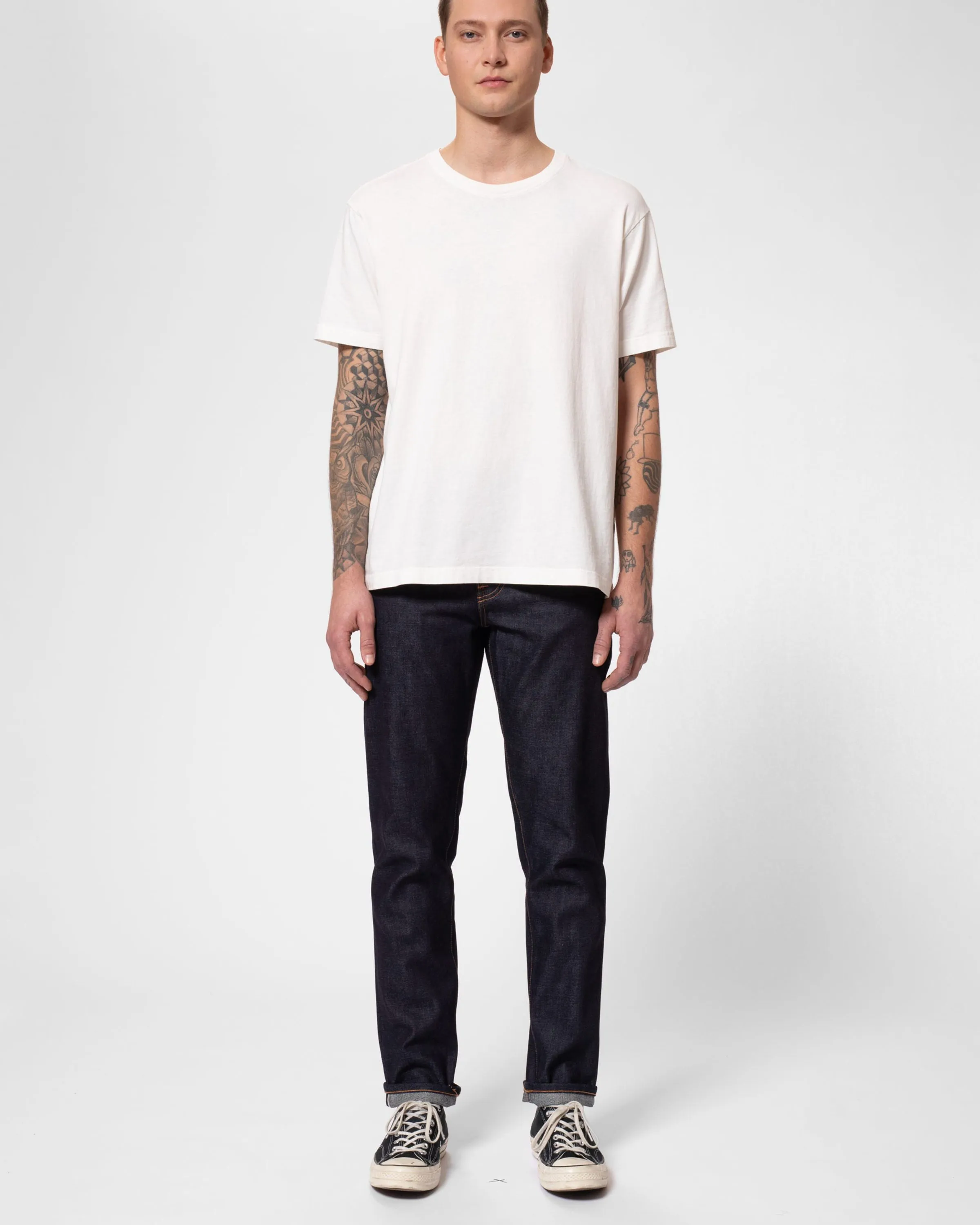 Nudie Steady Eddie II Regular Tapered Mens Jeans - Dry Ace Selvage