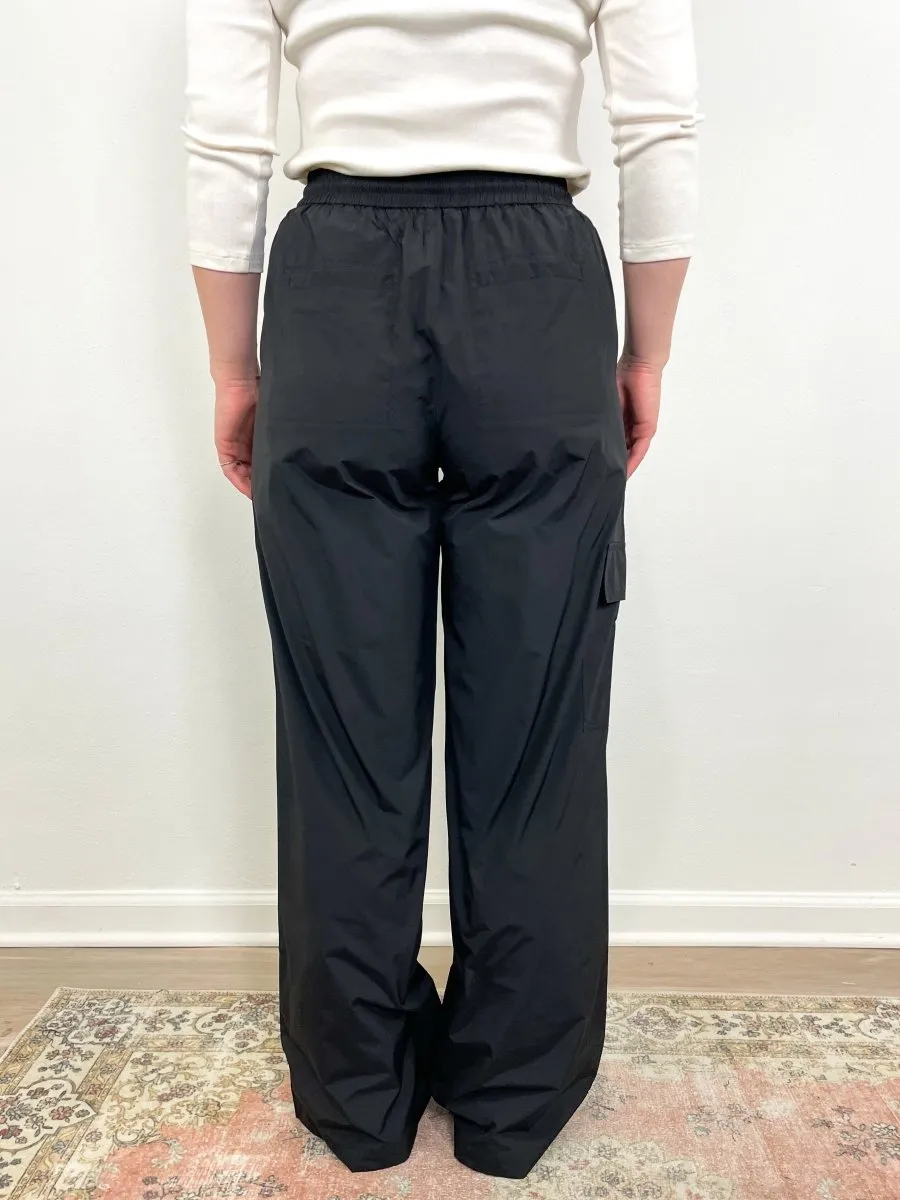 Nylon Cargo Pant in Jet Black