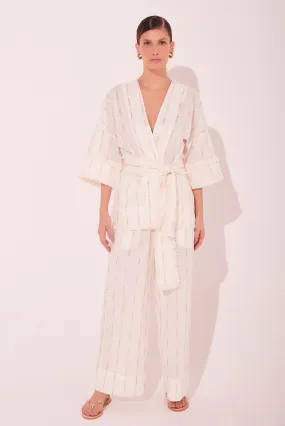 Off White Lightness With Fringes Short Kimono Cape E5517A2216