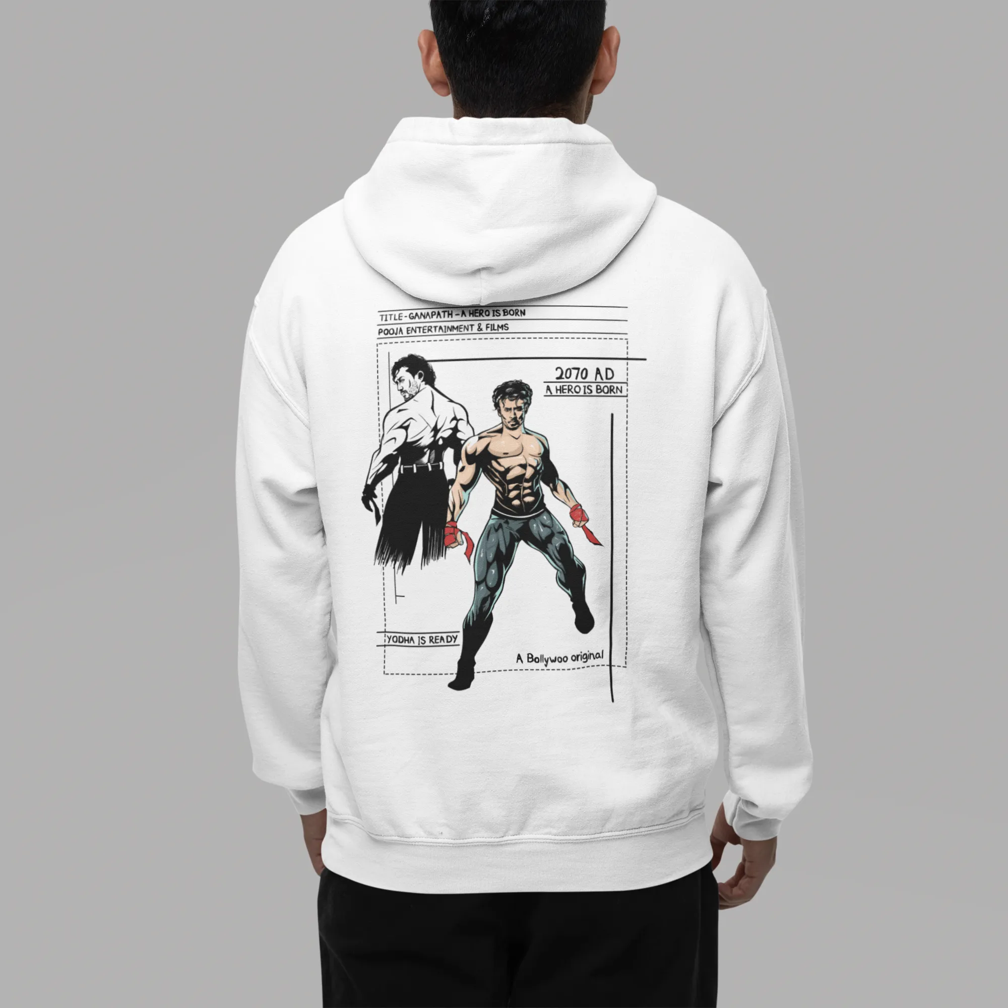 Official Ganapath Tiger Sketch Art Hoodie