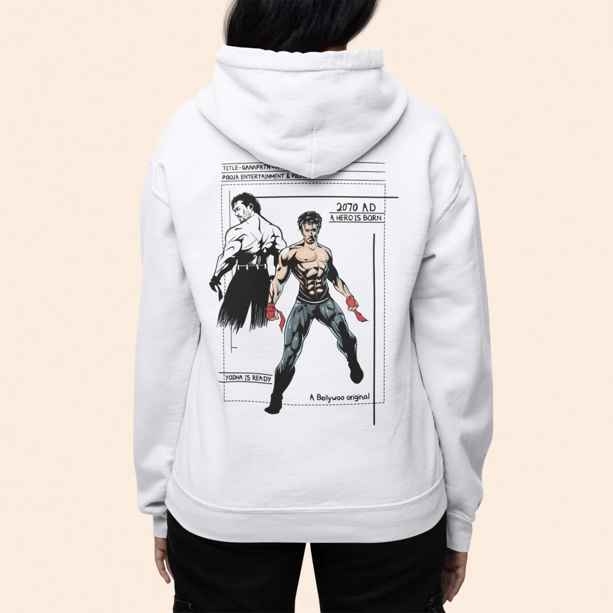 Official Ganapath Tiger Sketch Art Hoodie