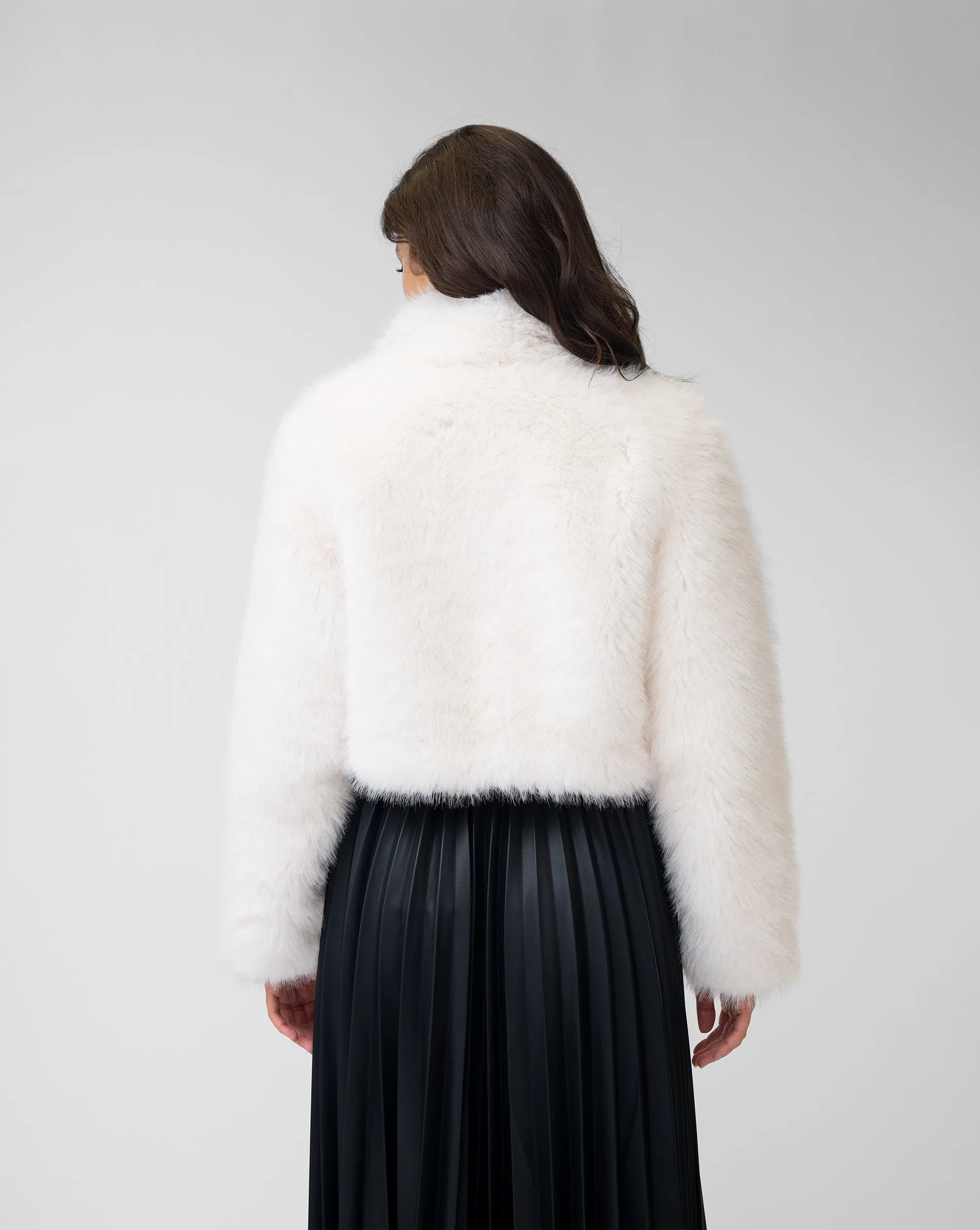 Opal Cropped Faux Fur Jacket