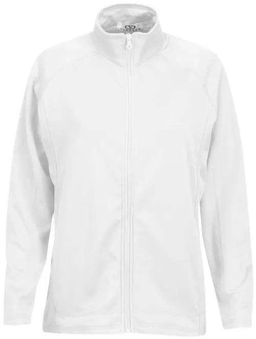 OUTLET-Vantage Ladies Brushed Back Micro-Fleece Full-Zip Jacket