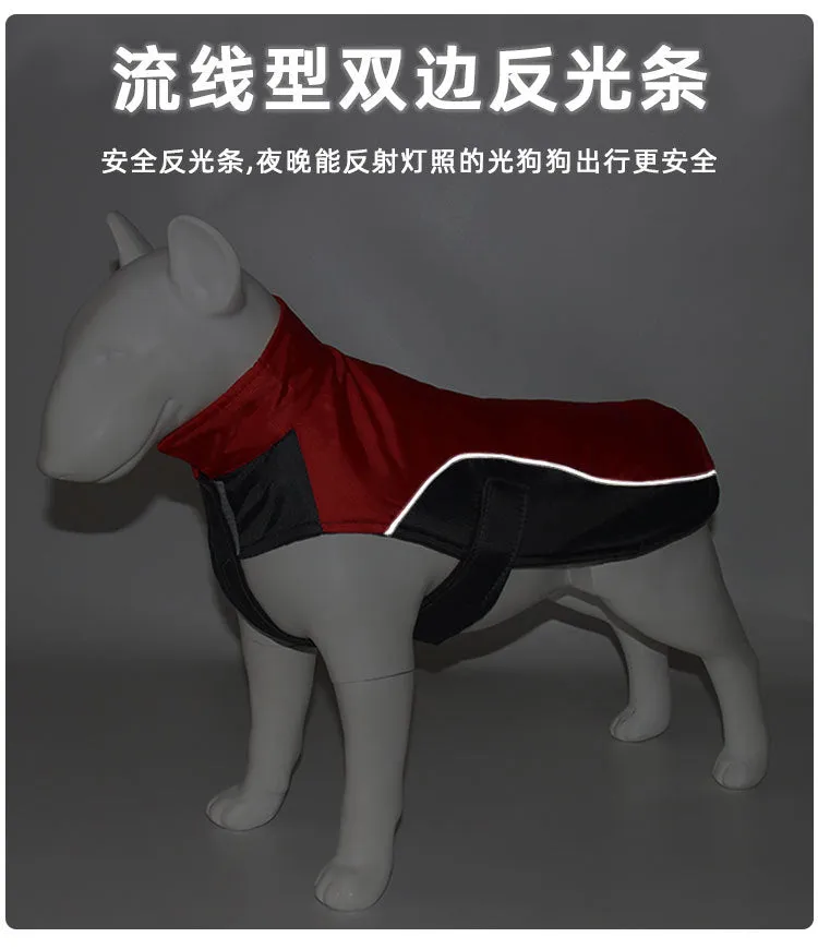 Pet clothing for autumn and winter waterproof reflective warm jacket