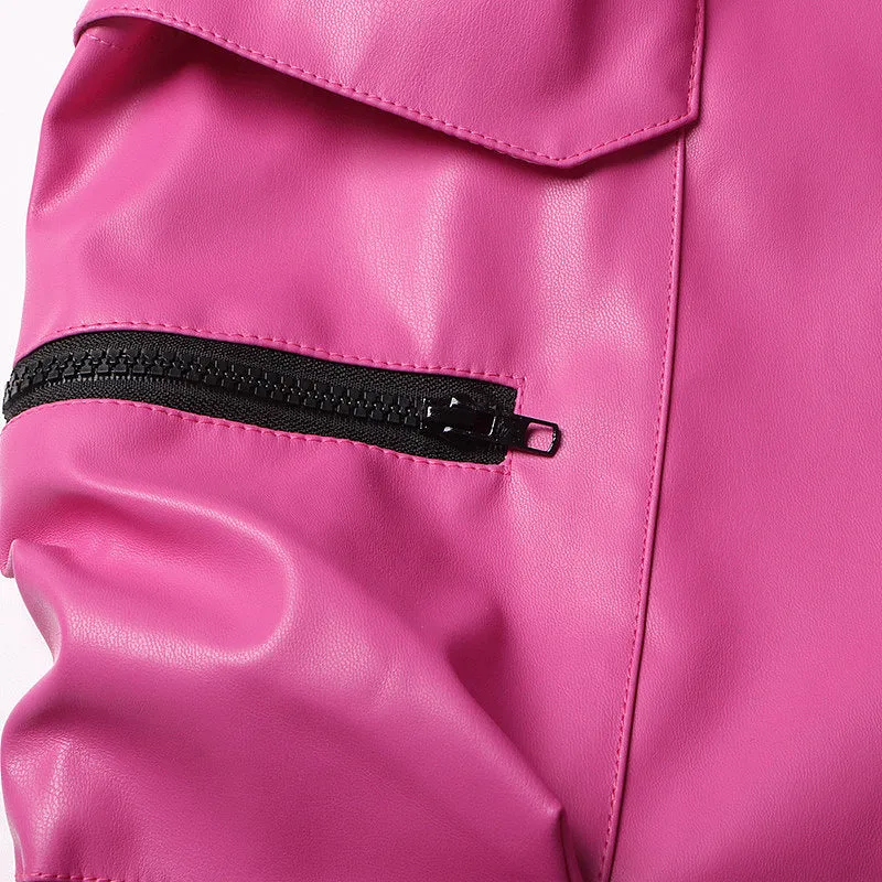 “Pink Friday” Leather Cargo Pants