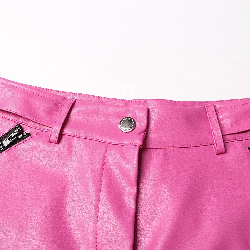 “Pink Friday” Leather Cargo Pants