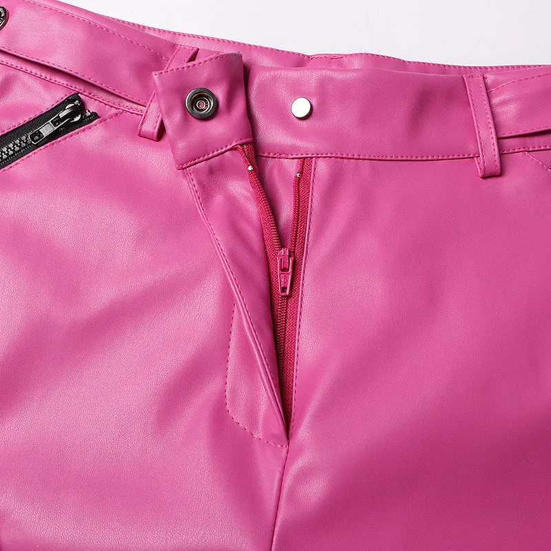 “Pink Friday” Leather Cargo Pants