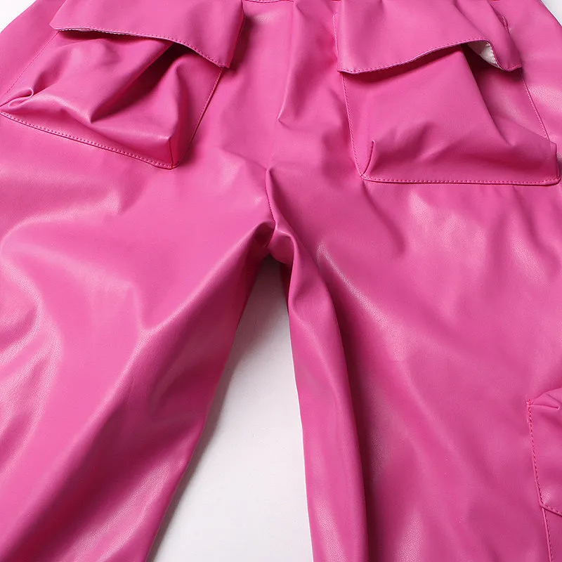 “Pink Friday” Leather Cargo Pants