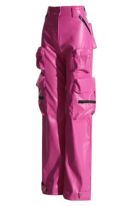 “Pink Friday” Leather Cargo Pants