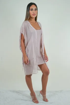 Pink Silk Shirt Dress