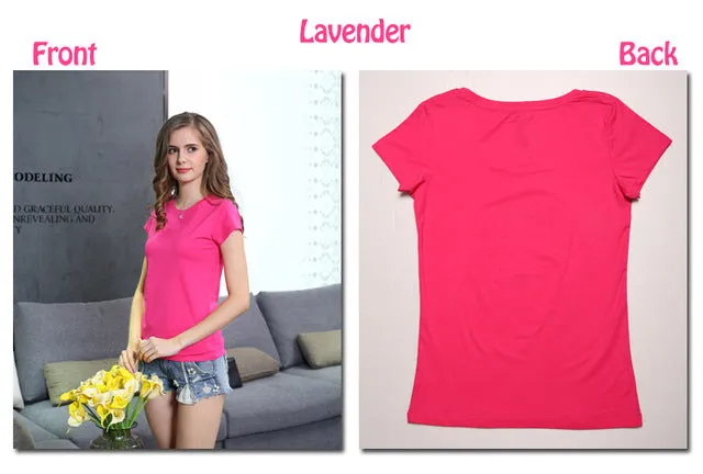 Plain Elastic Basic Cotton Casual Tees