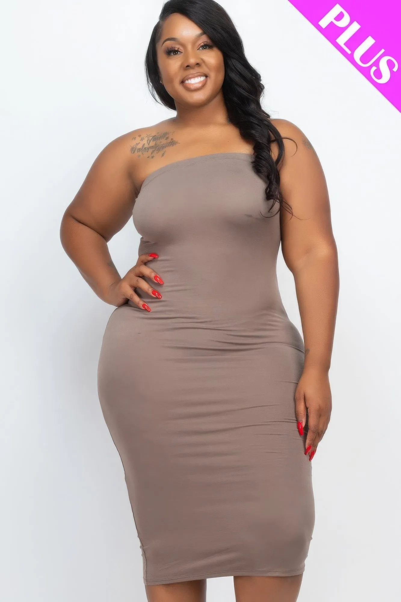 Plus Bodycon Tube Dress (10 Colors)