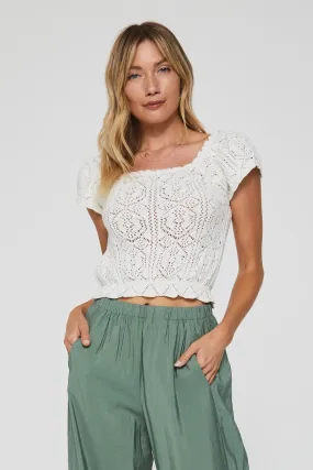 Polina Crochet Peplum Top