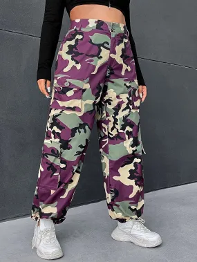 Printed Camo Cargo Pants