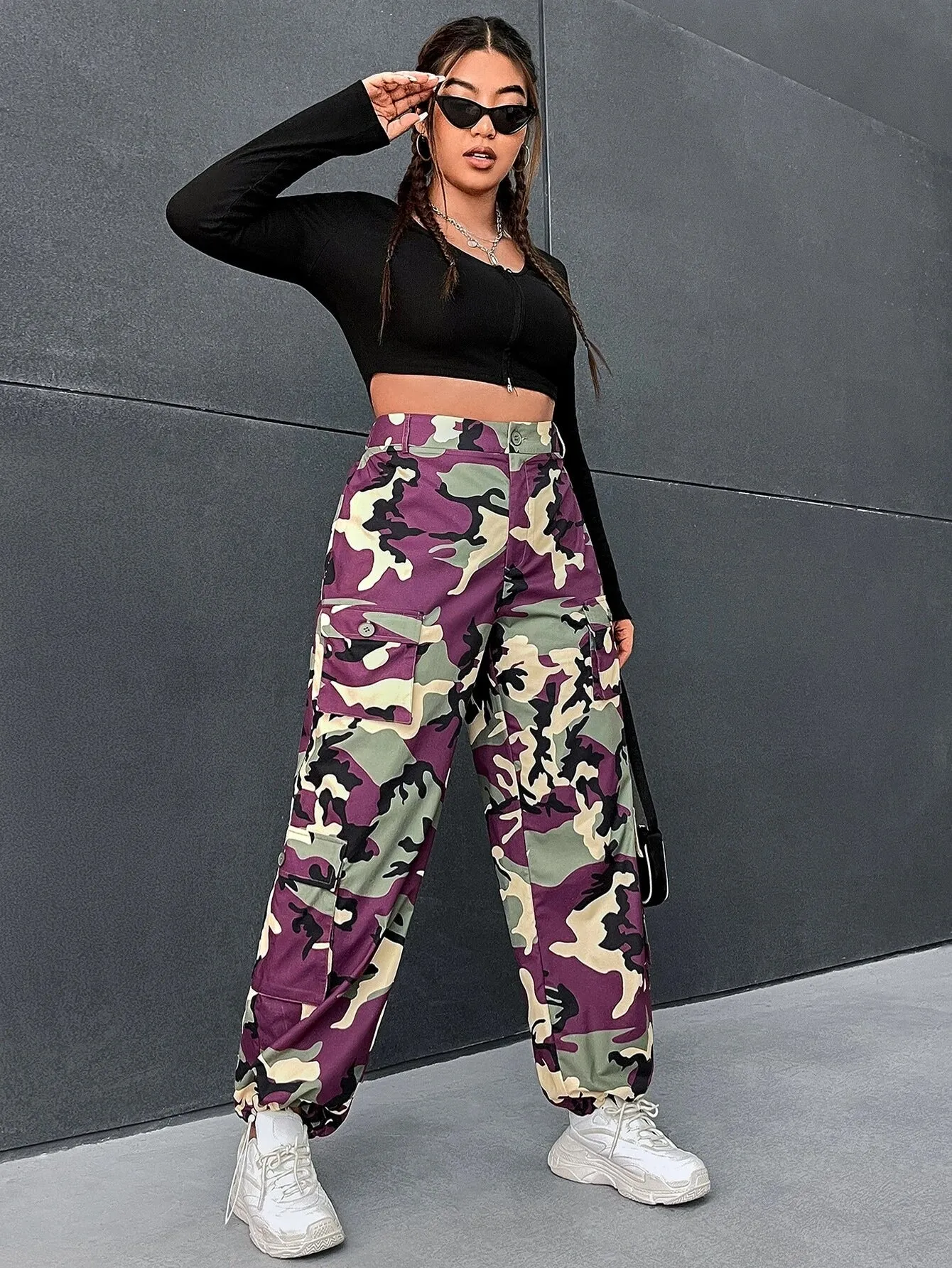 Printed Camo Cargo Pants