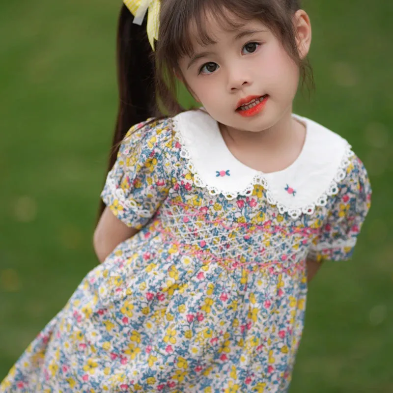 "Cami" Hand-Embroidered Smocked Dress